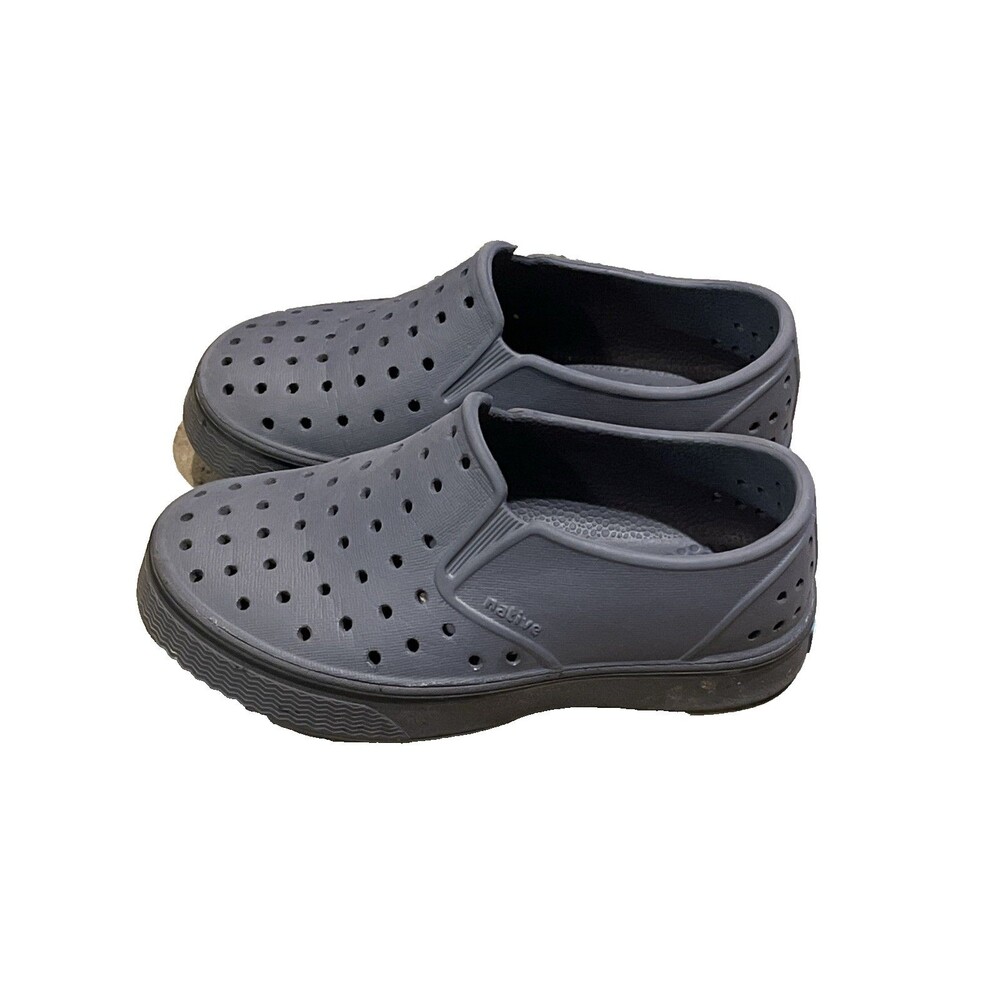 Native Shoes Miles Kids Slip-On Clogs Size C10 Grey EVA Perforated Water Shoes